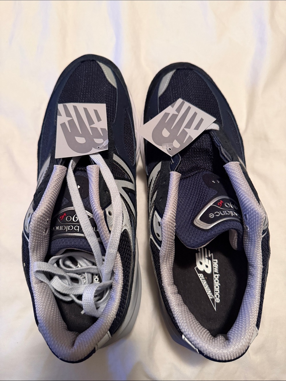 New Balance women 990v6 Navy and Light Gray Athletic Sneakers